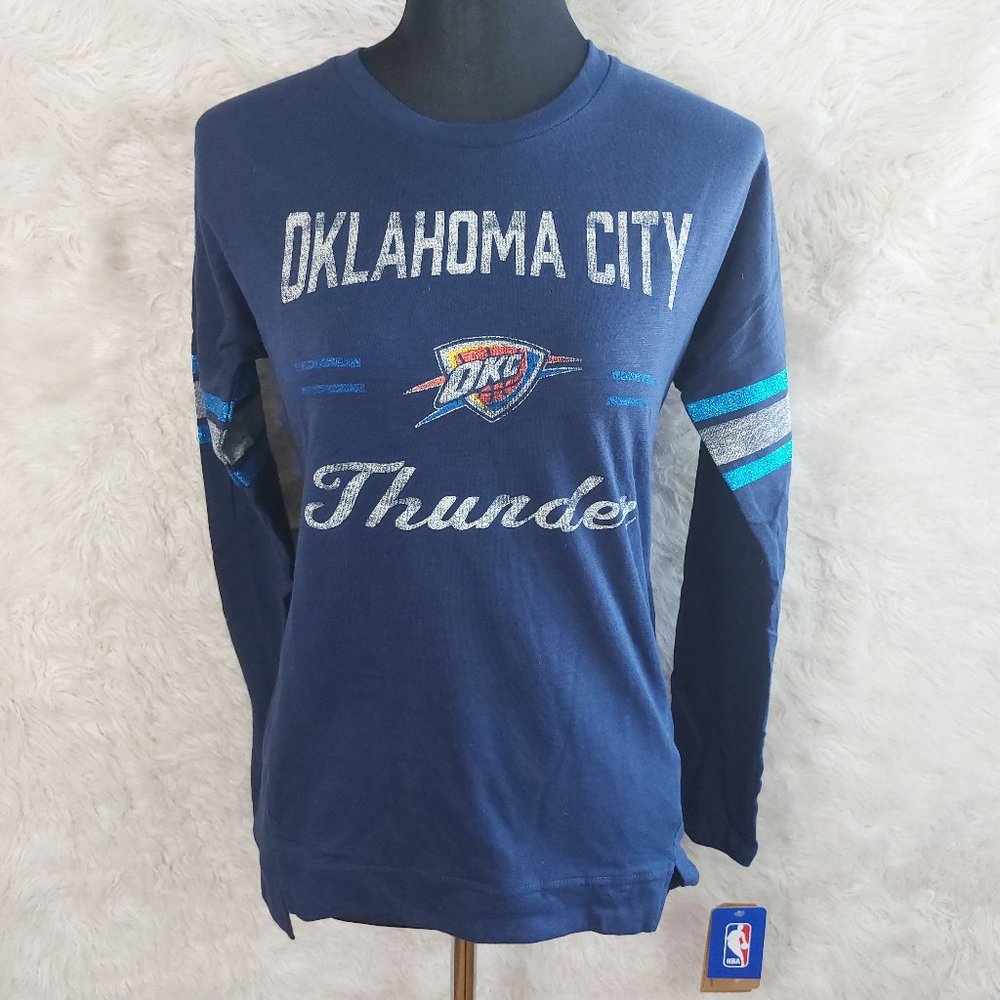 NBA Legacy Youth Blue Oklahoma City Thunder Long Sleeves Crew Sweatshirt